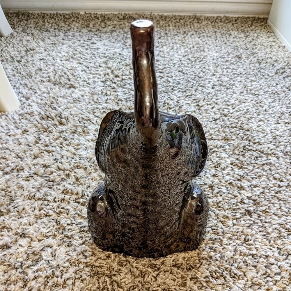 Elephant Statue Hammered Gunmetal ~1' Tall